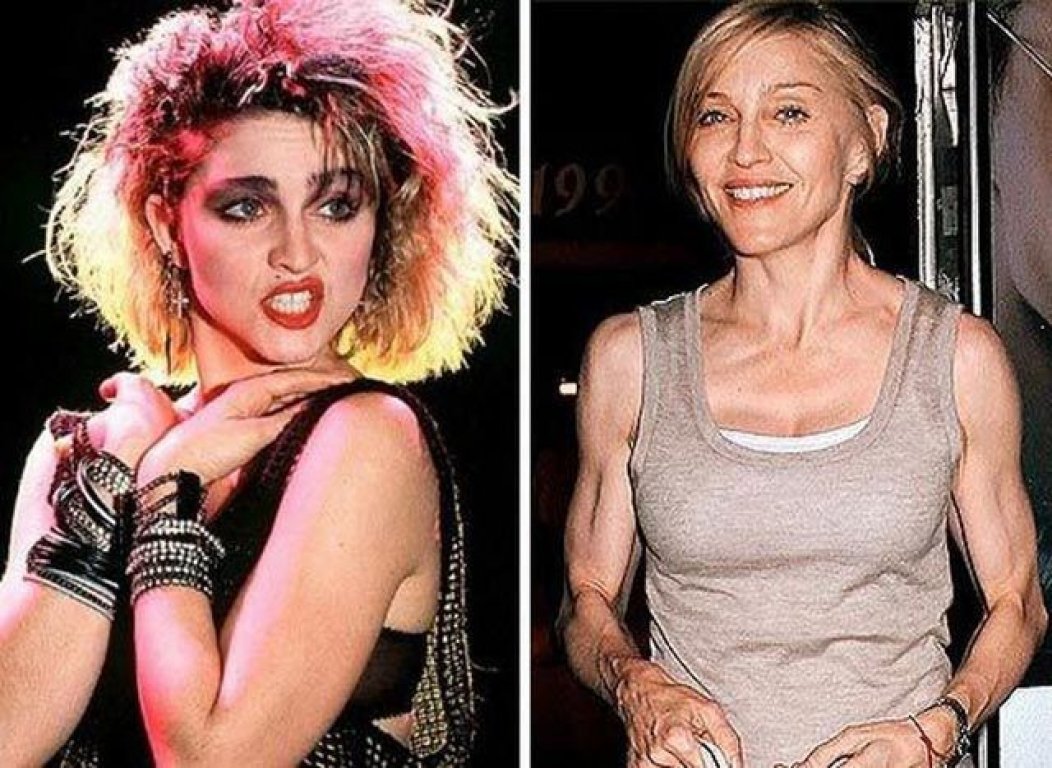 Madonna в молодости и сейчас