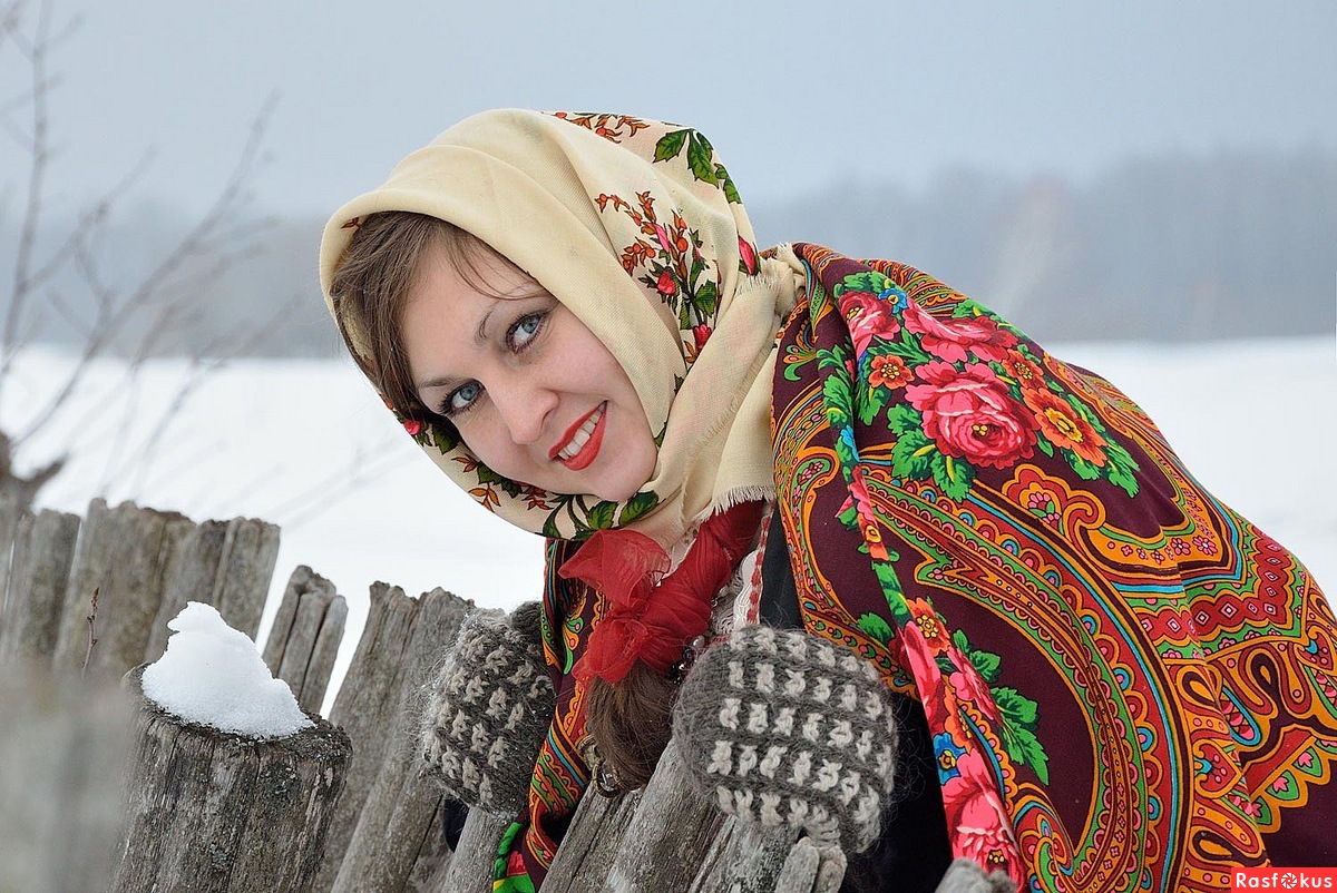 Русский платок зима