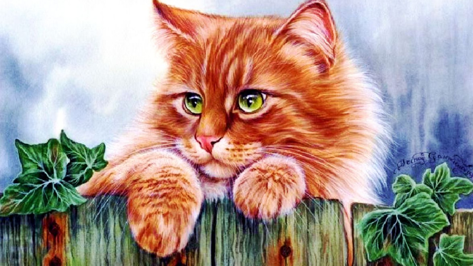 Фото котика нарисованного