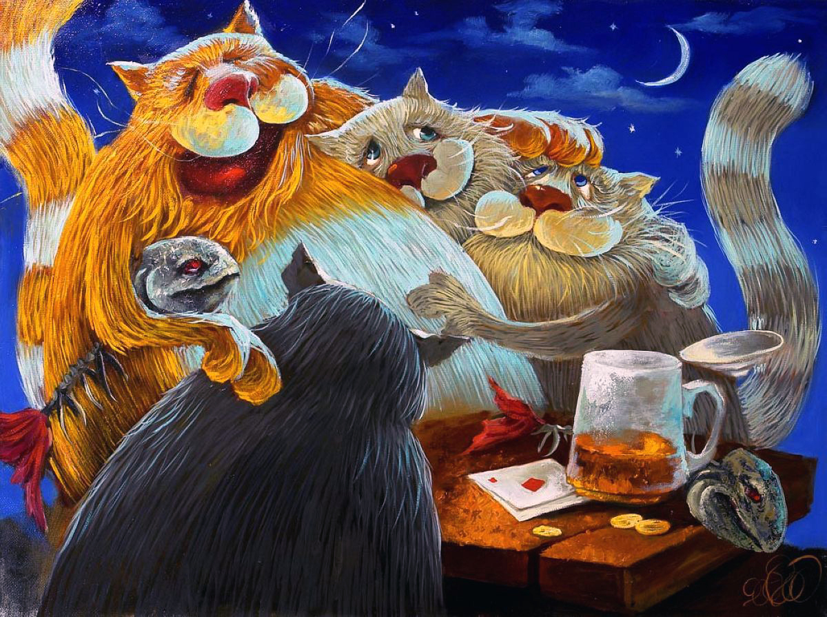 Юмористические картины. Картины Антона Горцевича коты по номерам.