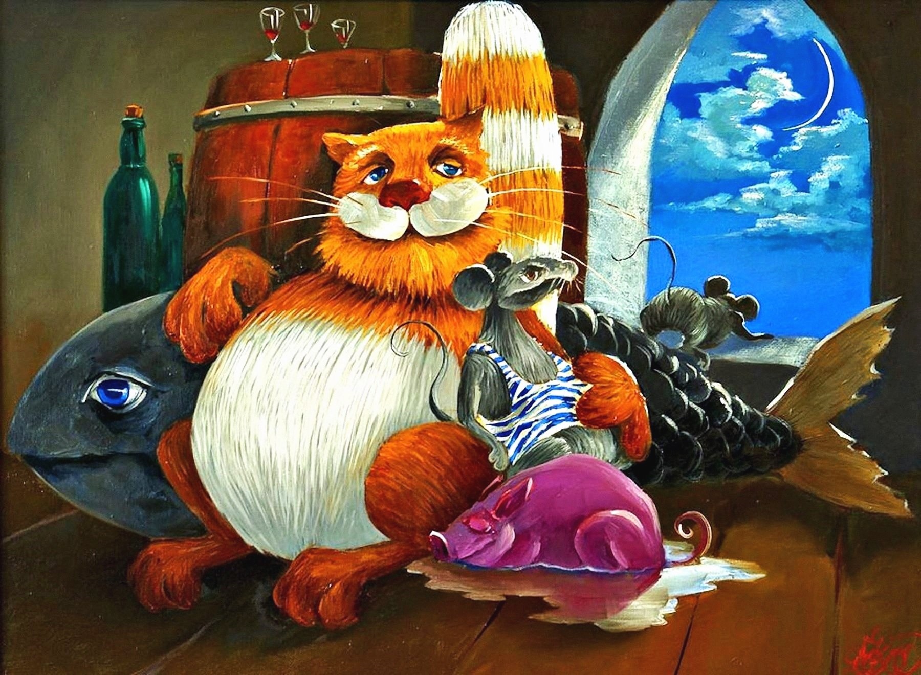 Картины Антона Горцевича коты