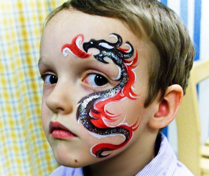 Крутые рисунки на лице для мальчиков фото