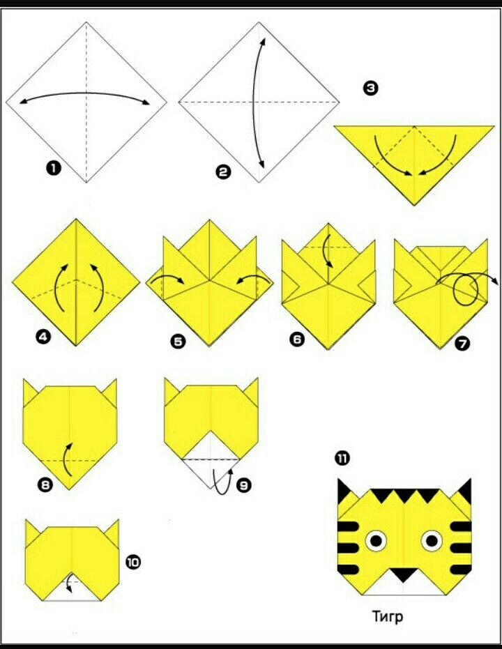 Оригами для детей 5 6 лет схемы пошаговые