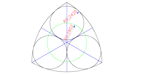 Криволинейный треугольник. Грейферный механизм с треугольником Рело. Треугольник Франца Рело. Треугольник Рело проект. Три окружности вписанные в окружность.